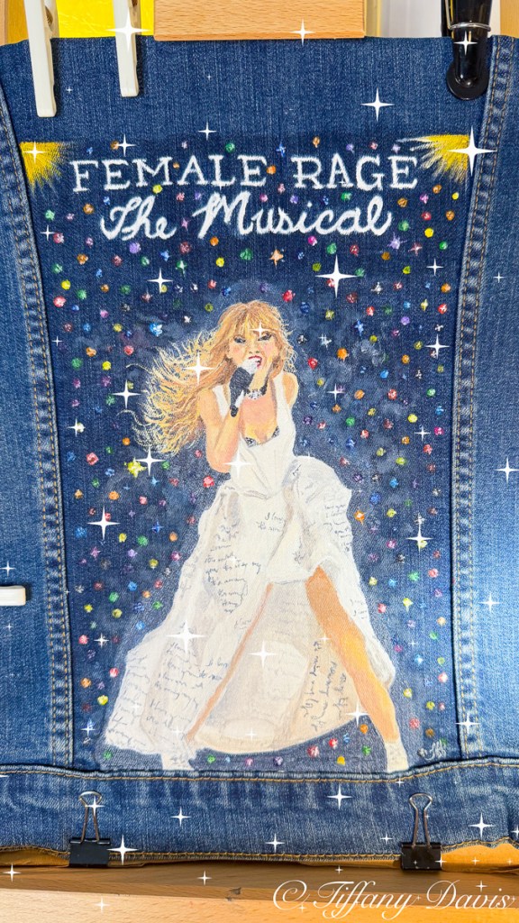 Taylor Swift Denim Jacket - Acrylic Portrait - Back